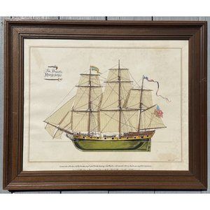 The Privateer Rattlesnake by Joseph A. Phelan - Vintage Nautical Wall Art Print